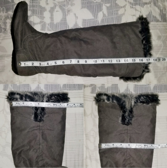 Express Gray Faux Fur/Suede Boots